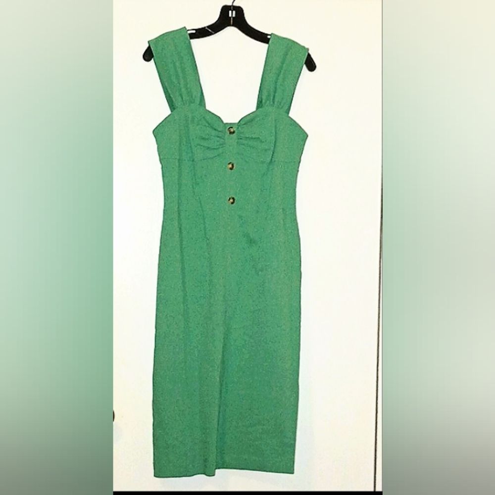 PINKO GREEN BRACCIODOFFERO SLEEVELESS DRESS